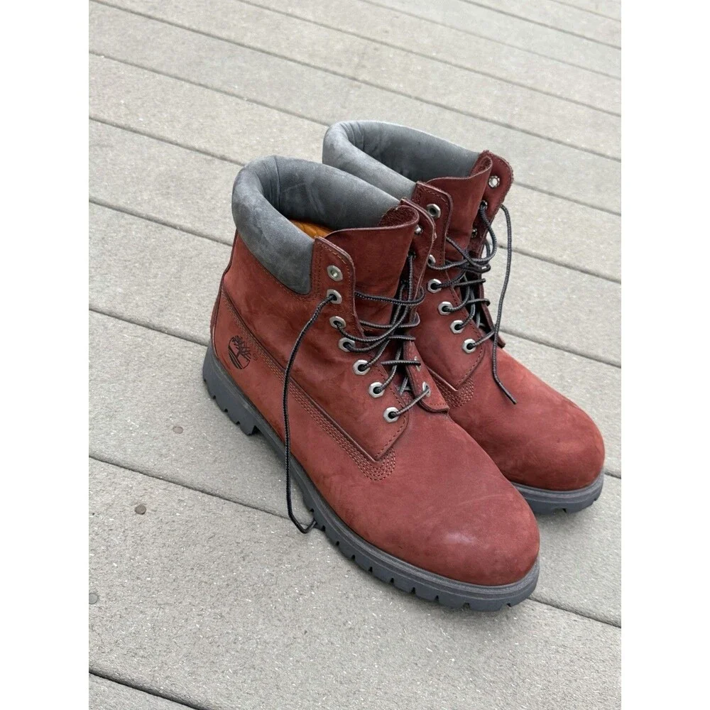 Timberland 6” Premium Waterproof Boots Men’s 11.5M Rust Red Nubuck Style 5013